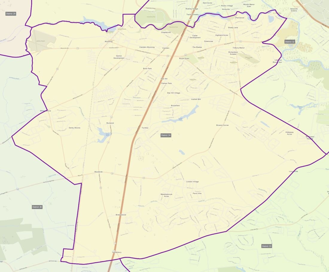 Map of District 34